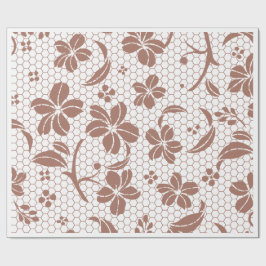 Papel De Presente "Lace & Petal" Padrão Floral Elegante Presente