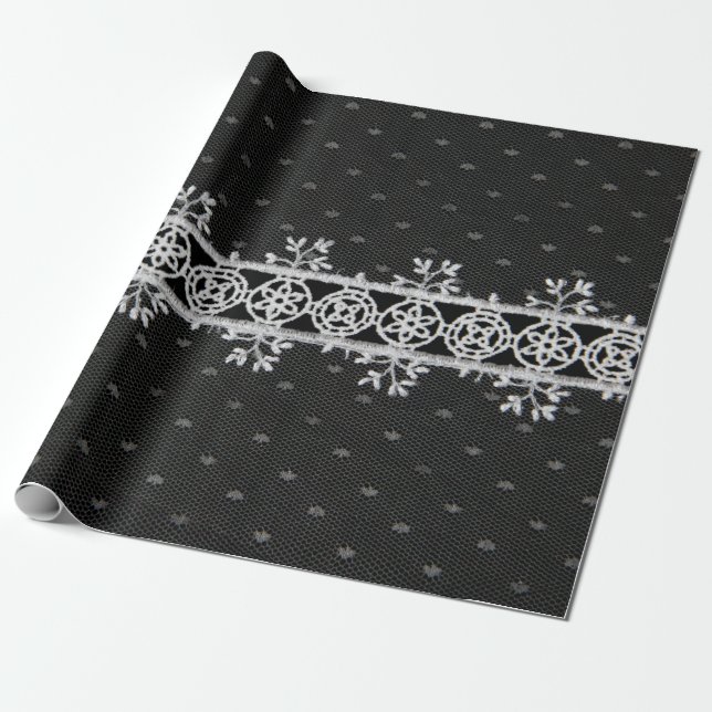 Papel De Presente lacework line on black background (Desenrolado)