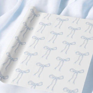 Papel De Presente Laço Azul Coquete Amarrando O Nó