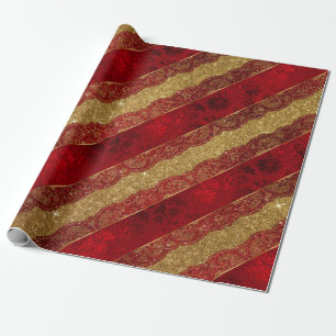 Papel De Presente Laço brilhante vermelho Vip do brilho dourado Gla