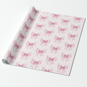 Papel De Presente Laco Coquete de Aquarela Rosa Feminino e Delicado