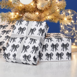 Papel De Presente Laço Coquete Preto
