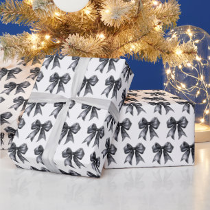 Papel De Presente Laço Coquete Preto