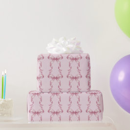 Papel De Presente Laço Coquete Rosa Brilho 1º