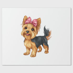 Papel De Presente Laço Coquete Yorkshire Terrier Cachorro Yorkie Mãe