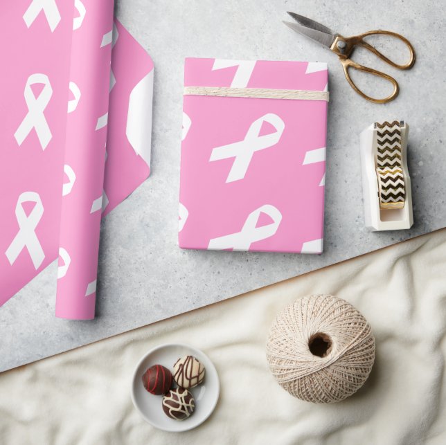 Papel De Presente Laço de Conscientização sobre Rosa (Artesanato)