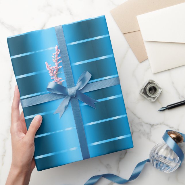 Papel De Presente Laço de Fita Azul Real Chuva de Noiva (Presentear)