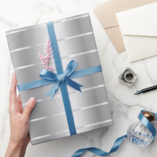Papel De Presente Laço de Fita Prata Chic Chá de Noiva