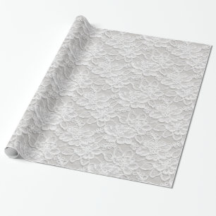 Papel De Presente Laço floral branco