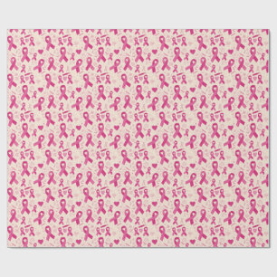 Papel De Presente laço rosa conscientização do câncer de mama