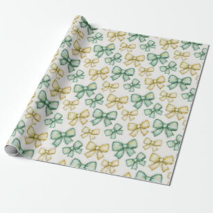 Papel De Presente Laços de Coquete Amarelo e Verde Novo Chá de Bebê