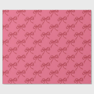 Papel De Presente Laços de coquete vermelhos rosa minimalistas e fof
