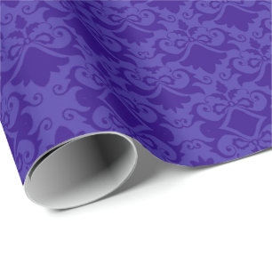 Papel De Presente Laços de Damasco Azul Claro