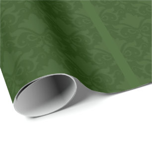 Papel De Presente Laços de Damasco Verde