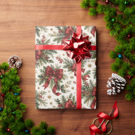 Papel De Presente Laços e Fitas de Natal Luxuosos