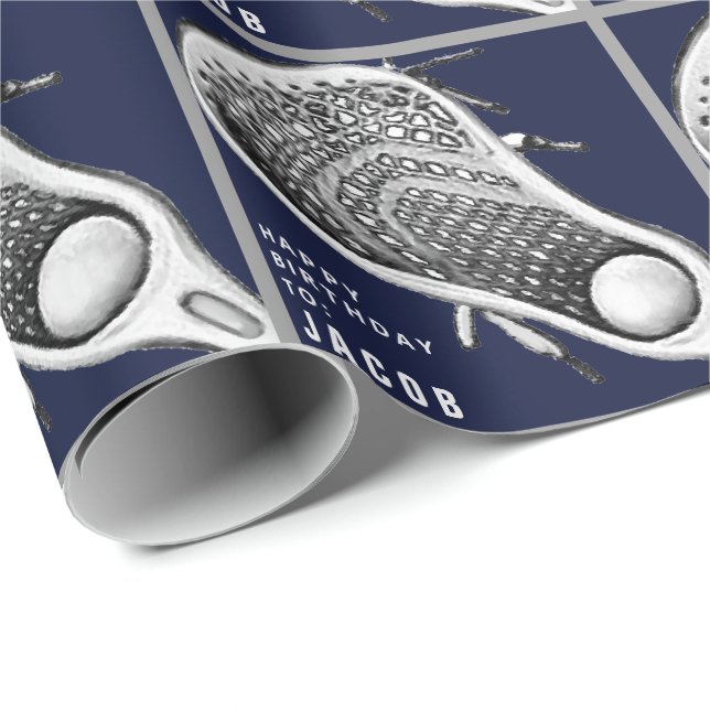 Papel De Presente Lacrosse Birthday - Papel de Embraiagem para Prese (Ponta do rolo)