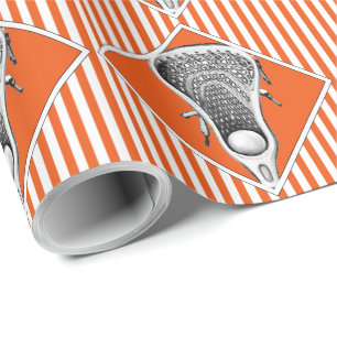 Papel De Presente Lacrosse Orange Sports Gift Wrappaper