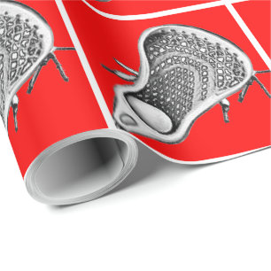 Papel De Presente Lacrosse Sports Red Wraptor Paper