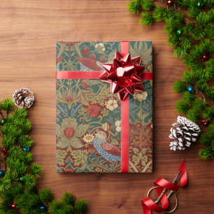 Papel De Presente Ladrão de Morango Morris Azul Verde Vermelho Arte