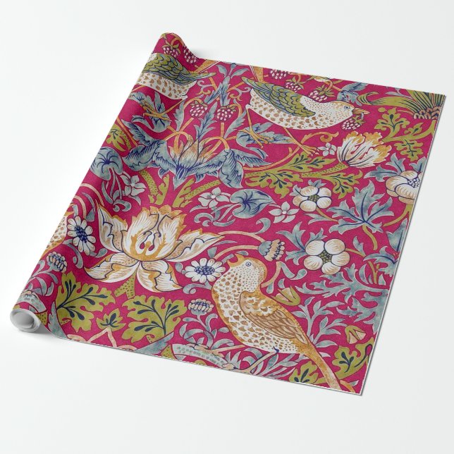 Papel De Presente Ladrão de Morango, William Morris (Desenrolado)