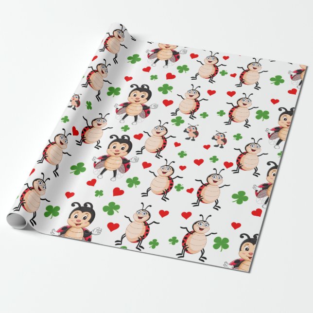 Papel De Presente Lady Bugs (Desenrolado)