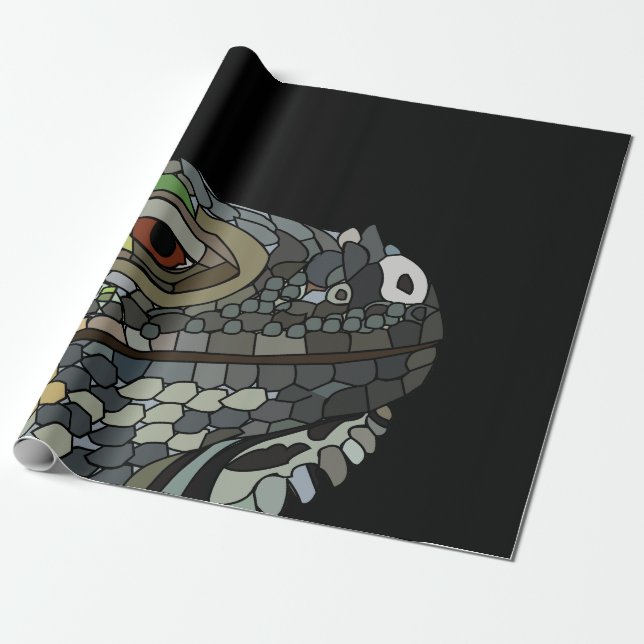 Papel De Presente Lagarto Iguana (Desenrolado)