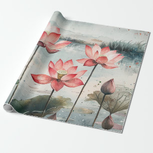 Papel De Presente Lago de Lótus ao Luar (7)