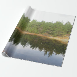 Papel De Presente Lago de Reflexão da Árvore do Pinheiro