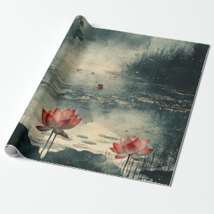 Papel De Presente Lago Lotus ao Luar (2)