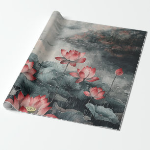 Papel De Presente Lago Lotus ao Luar (5)