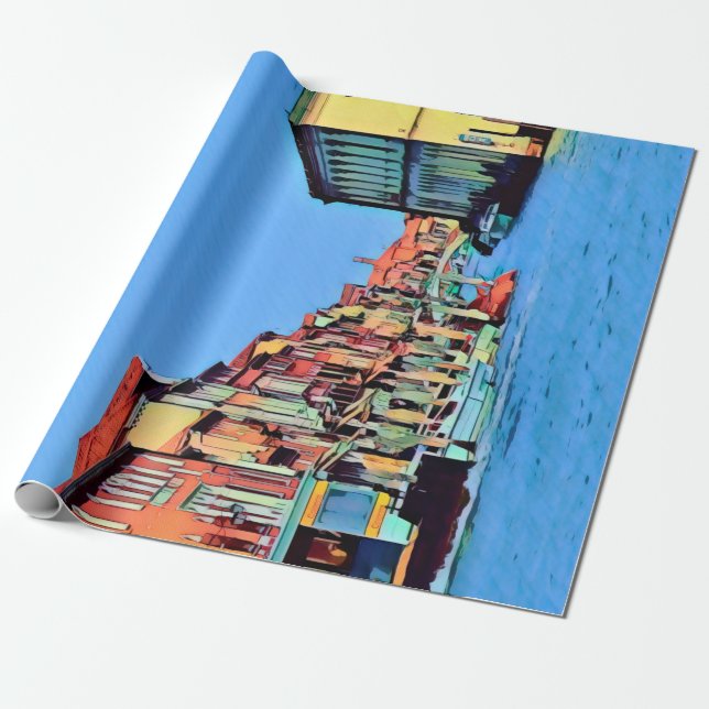 Papel De Presente Lagoa veneziana - MURANO - vista (Desenrolado)
