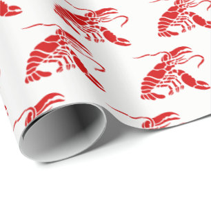 Papel De Presente Lagosta Silhouette #1 Drawing Red