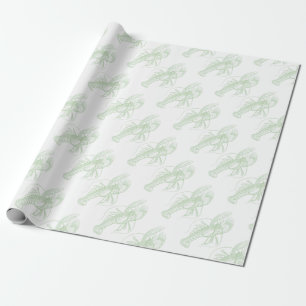 Papel De Presente Lagosta Verde Sage