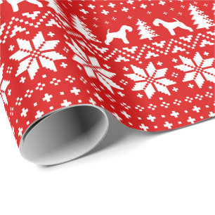 Papel De Presente Lakeland Terrier Dog Silhouettes Natal Férias