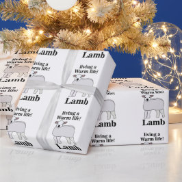 Papel De Presente Lamb Vivendo Uma Lâmpada Quente Engraçada