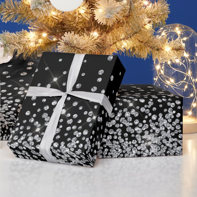 Papel De Presente Lâmina de diamante de vidro com brilho (Feriados)