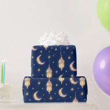 Lâmpada de Ramadan Crescente Dourado de Luxo
