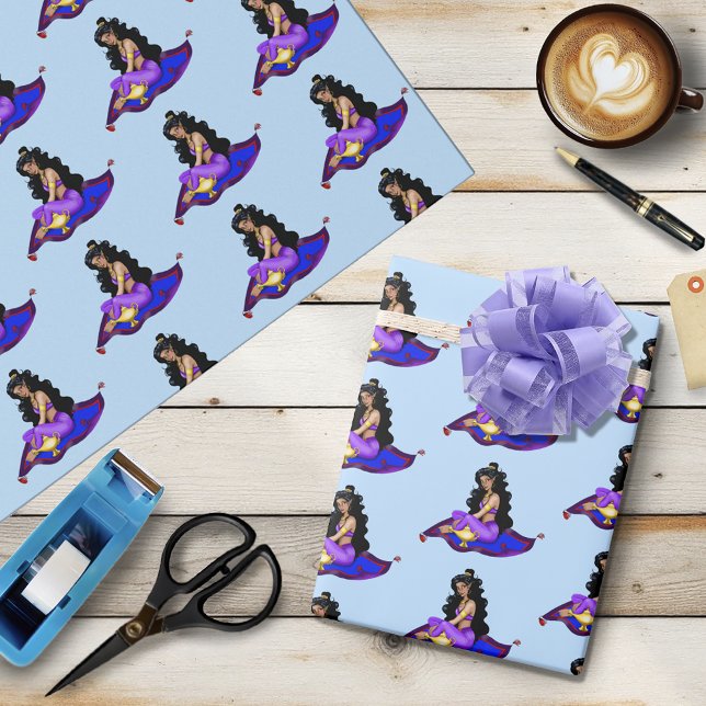 Papel De Presente Lâmpada Gênio Tapete Mágico Céu Azul (Criador carregado)
