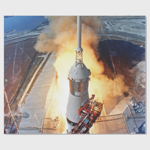 Papel De Presente Lançamento do Foguete da NASA Apollo 11 para a Lua