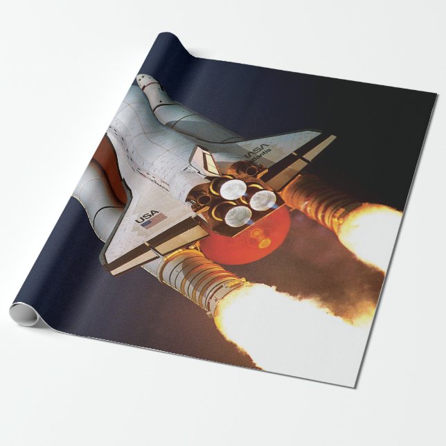 Papel De Presente Lançamento do Ônibus Espacial da NASA Atlantis STS (Desenrolado)