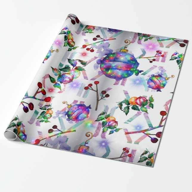 Papel De Presente Lanterna Chinesa Papel de Molho de Natal (Desenrolado)