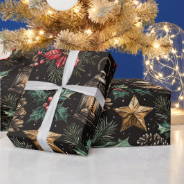 Papel De Presente Lanternas de Natal Antigas