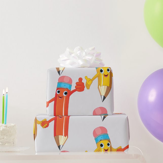 Papel De Presente Lápis felizes (Criador carregado)