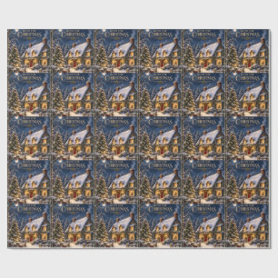 Papel De Presente Lar Aconchegante para o Natal, Casa Elegante na Ne