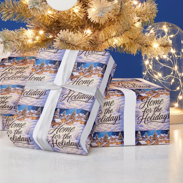 Papel De Presente 'Lar para as Festas' (Feriados)