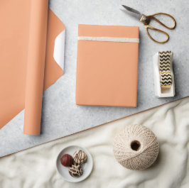 Papel De Presente Laranja Caqui Cor Sólida