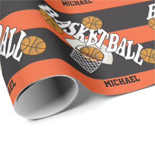 Papel De Presente Laranja de basquete