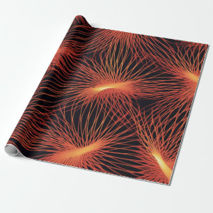 Papel De Presente Laranja e Preto