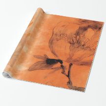 Laranja Peonias 2 Design de Colagem de Decoupage