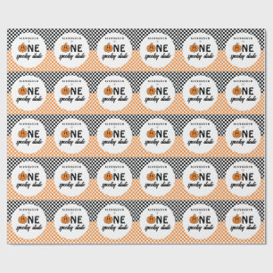 Papel De Presente Laranja Um Cara Assustador Aniversário de 1 ano no